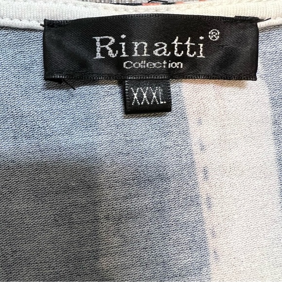 Rinatti Collection Navy Blue Printed Oversized V Neck Relaxed Fit Viscose Top 3L - Picture 7 of 10